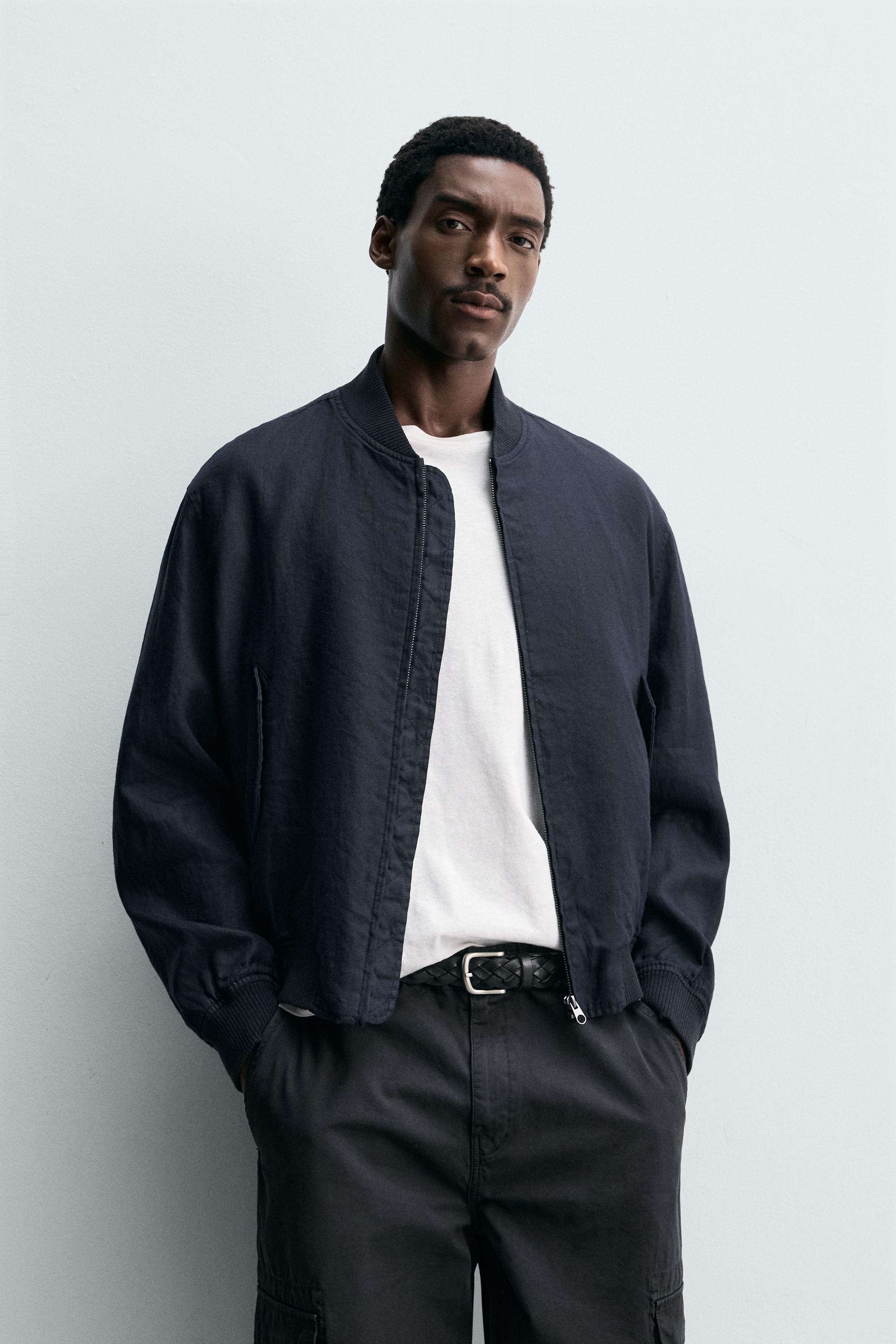 100% LINEN BOMBER JACKET